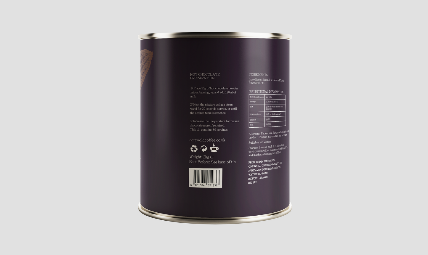 Cotswold Luxury Hot Chocolate Tin 2kg