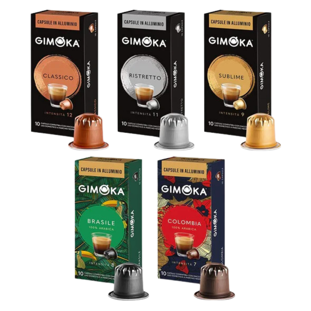 A selection of Gimoka falvour pods that are in the bundle