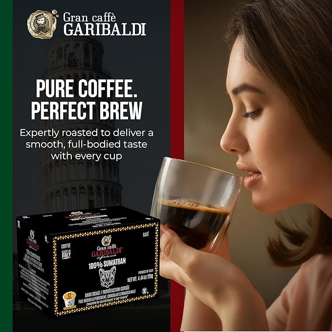 Caffè Garibaldi Coffee Pods, Compatible with Keurig, K-Cup. Breakfast Blend (12 Pods)