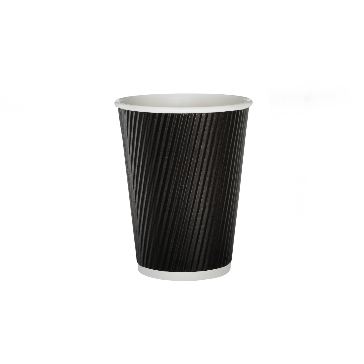 Black 12 oz ripple wall takeaway coffee cups