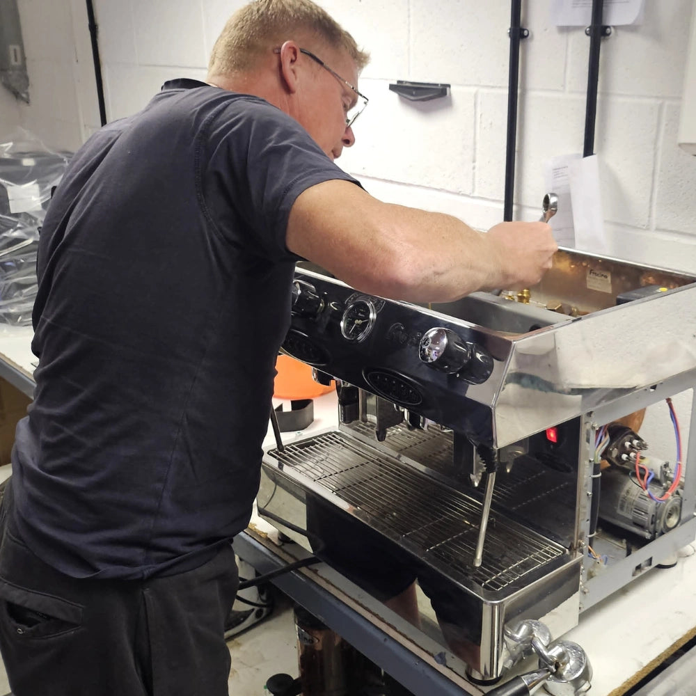 Cotswold Coffee engineer installing a commercial espresso machine