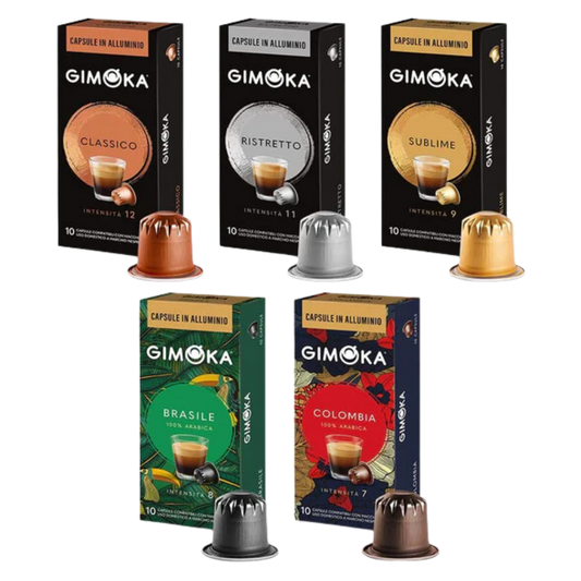 A selection of Gimoka falvour pods that are in the bundle